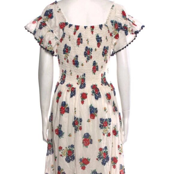 Tory Burch Meadow Folly Cotton Voile Floral Multi Midi Dress M $398 - Picture 5 of 10